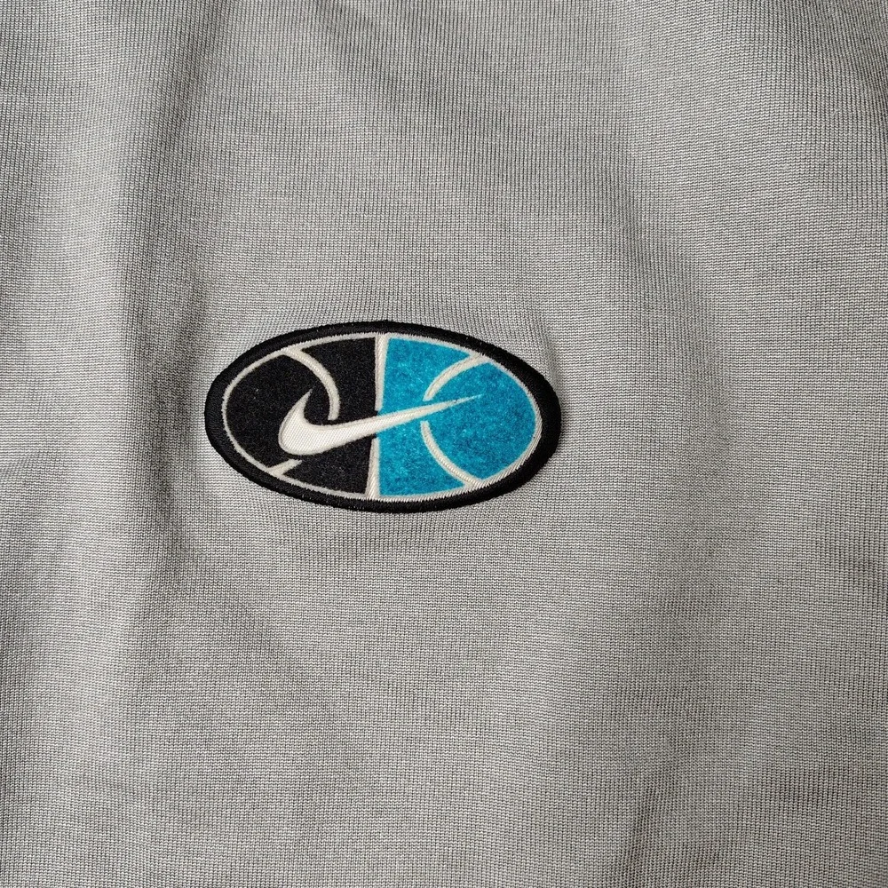 Vintage Nike Full Zip Polo Shirt Mens XL Grey Black Colorblock Basketball Y2K